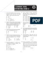 Latihan MTK BAB 2 Fungsi Dan Persamaan Kuadrat