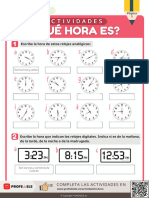 Cuadernillo - Qué Hora Es - #3ejercicios de Espanol