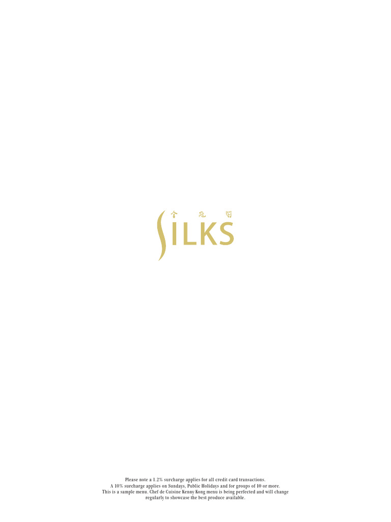 Crown Sydney Silks ALC Menu | PDF | Tofu | Chinese Cuisine