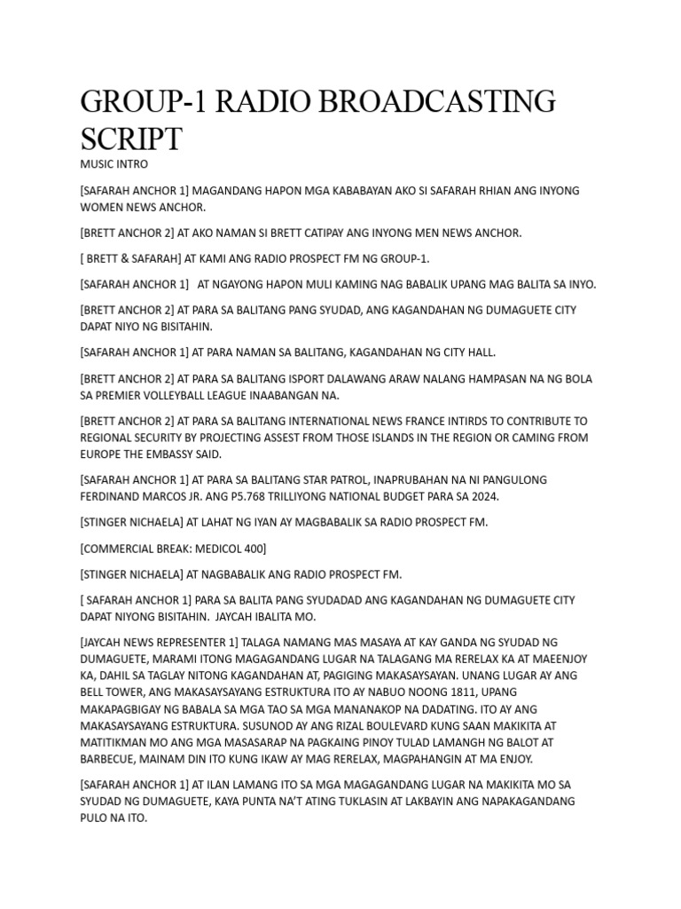 New script broadcasting july 3 pdf