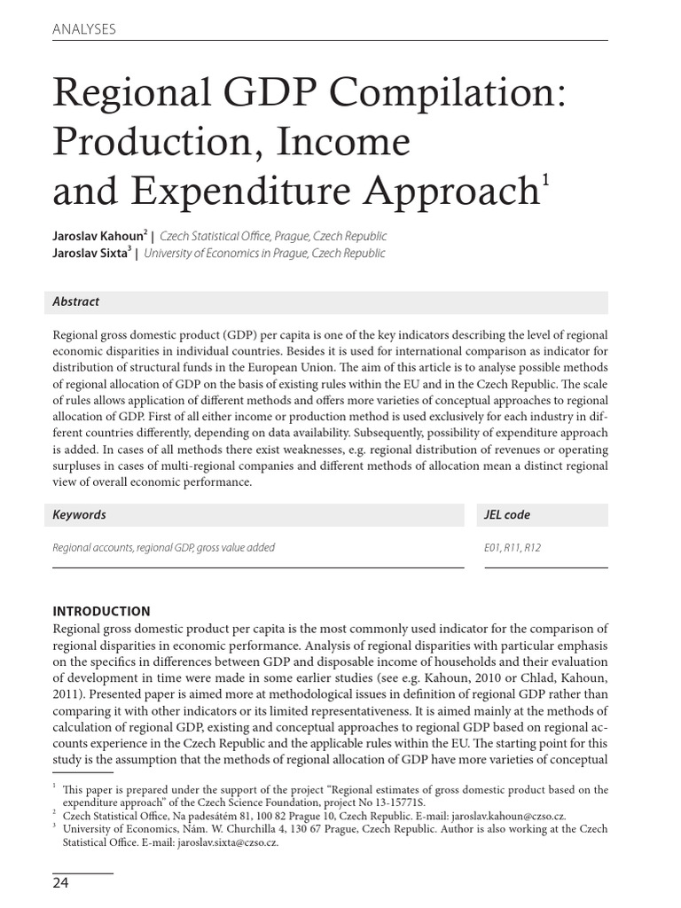 Regional GDP Compilation Methods | PDF | Gross Domestic Product ...