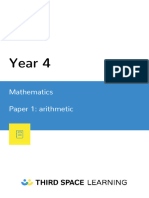 Year 4 - Mathematics Paper 1 - Arithmetic