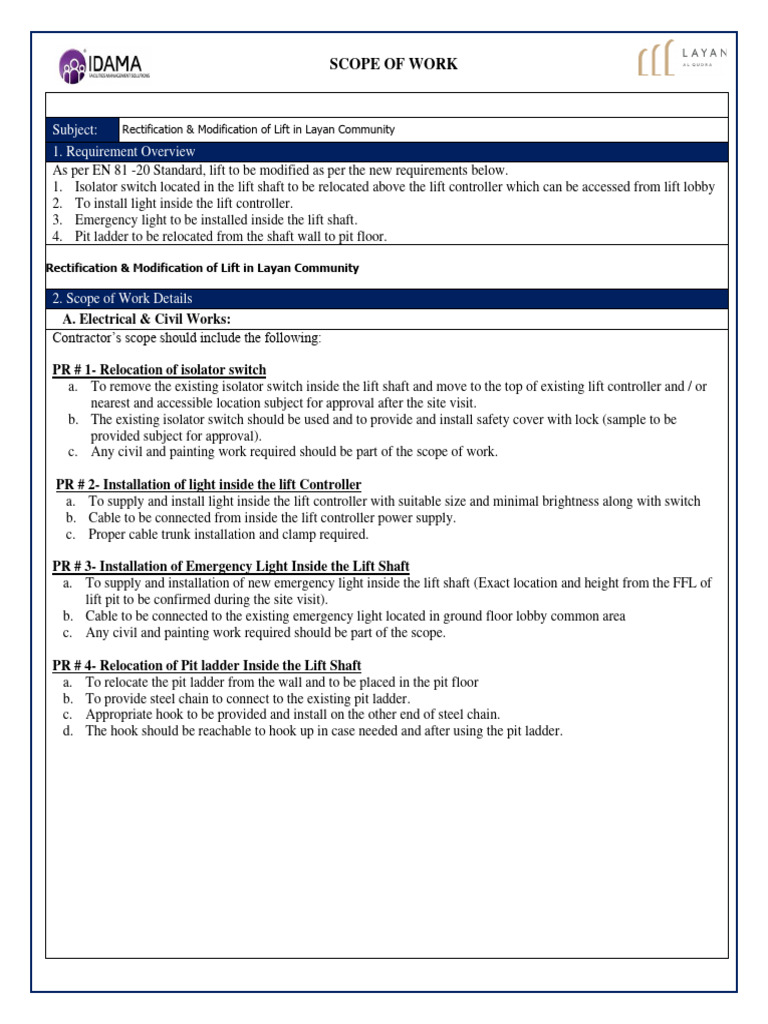 Lift Modification & Rectification Plan | PDF | Elevator | Manufactured ...