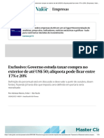 Exclusivo_ Governo Estuda Taxar Compra No Exterior de Até US$ 50; Alíquota Pode Ficar Entre 17 _ Empresas _ Valor Econômico