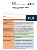 Task 1:: Exploring "Engaging With An Audience" Worksheet