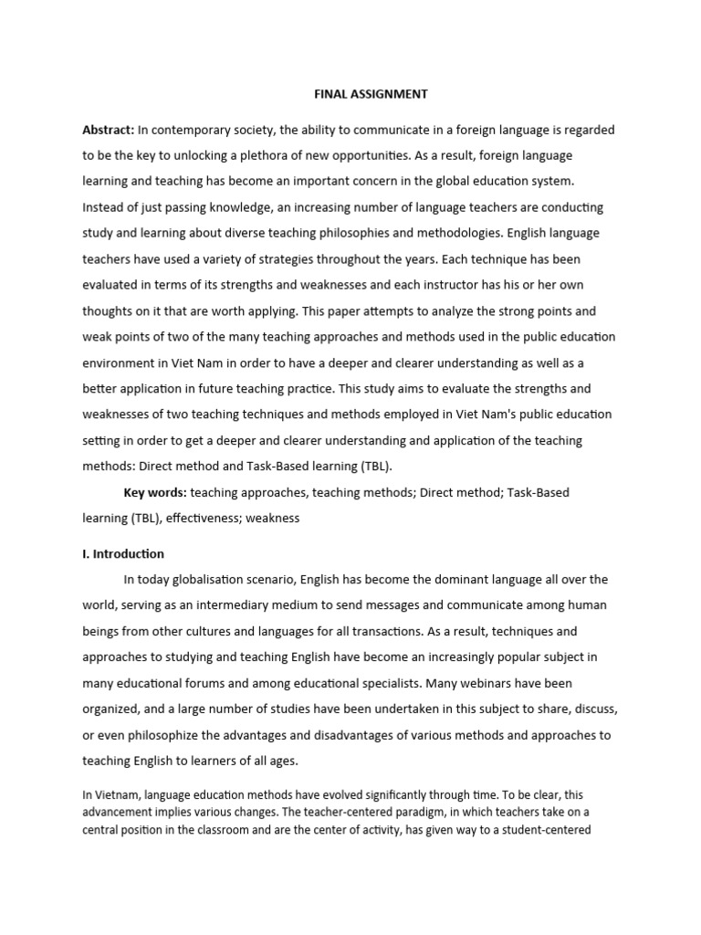 Final Assignment Al | PDF | Language Education | Learning
