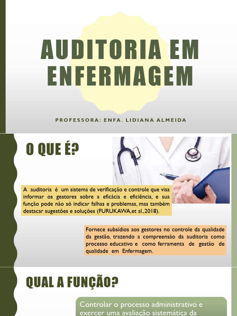 Auditoria em Enfermagem PDF | PDF | Qualidade (negócios) | Enfermagem