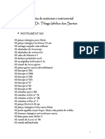 Lista Instrumentais - Cirurgia - Prof. Dr. Thiago Iafelice Dos Santos