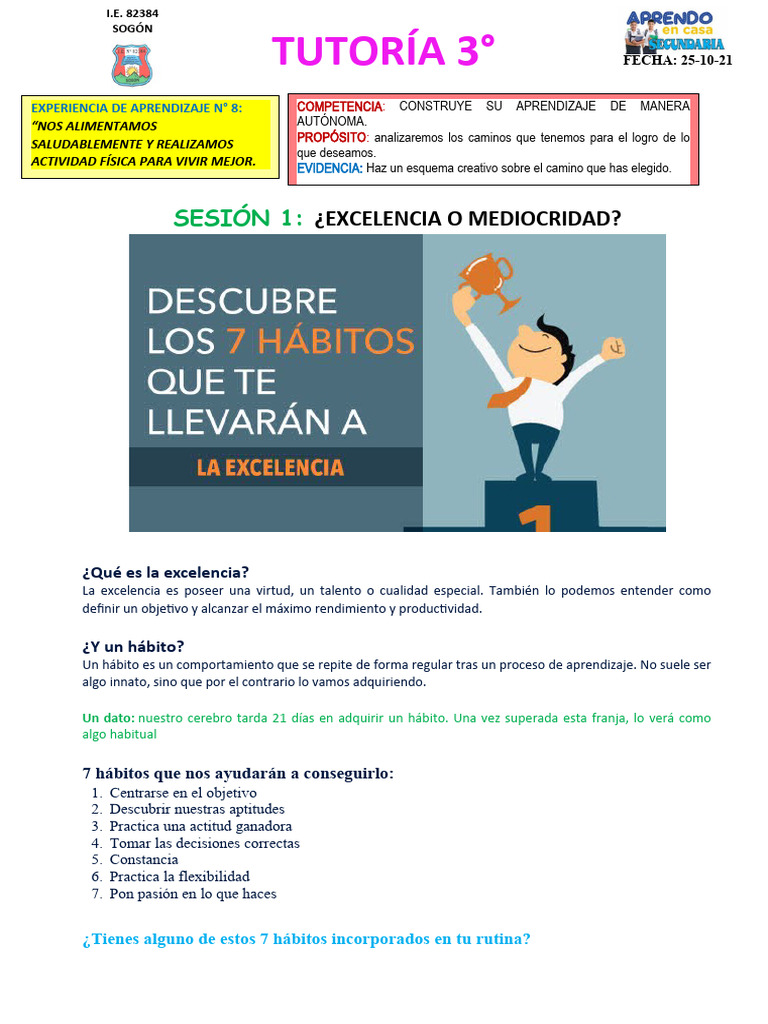 1 Ses 3° - 25-10-21 | PDF | Crecimiento personal y profesional ...
