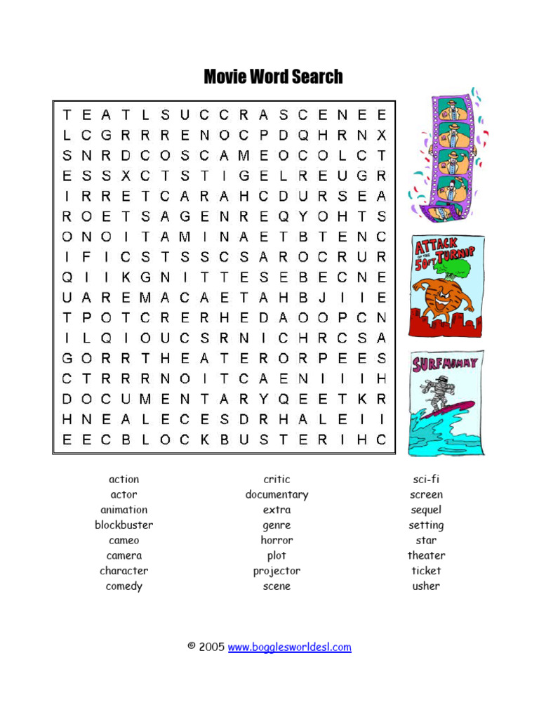 Movie Word Search | PDF