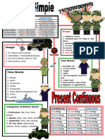 Present Simple and Continuous Chart