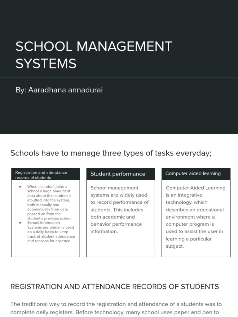 School Management Systems | PDF | Fingerprint | Educational Technology