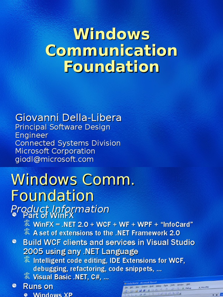 WCF Presentation | PDF | Windows Communication Foundation | Public Key ...