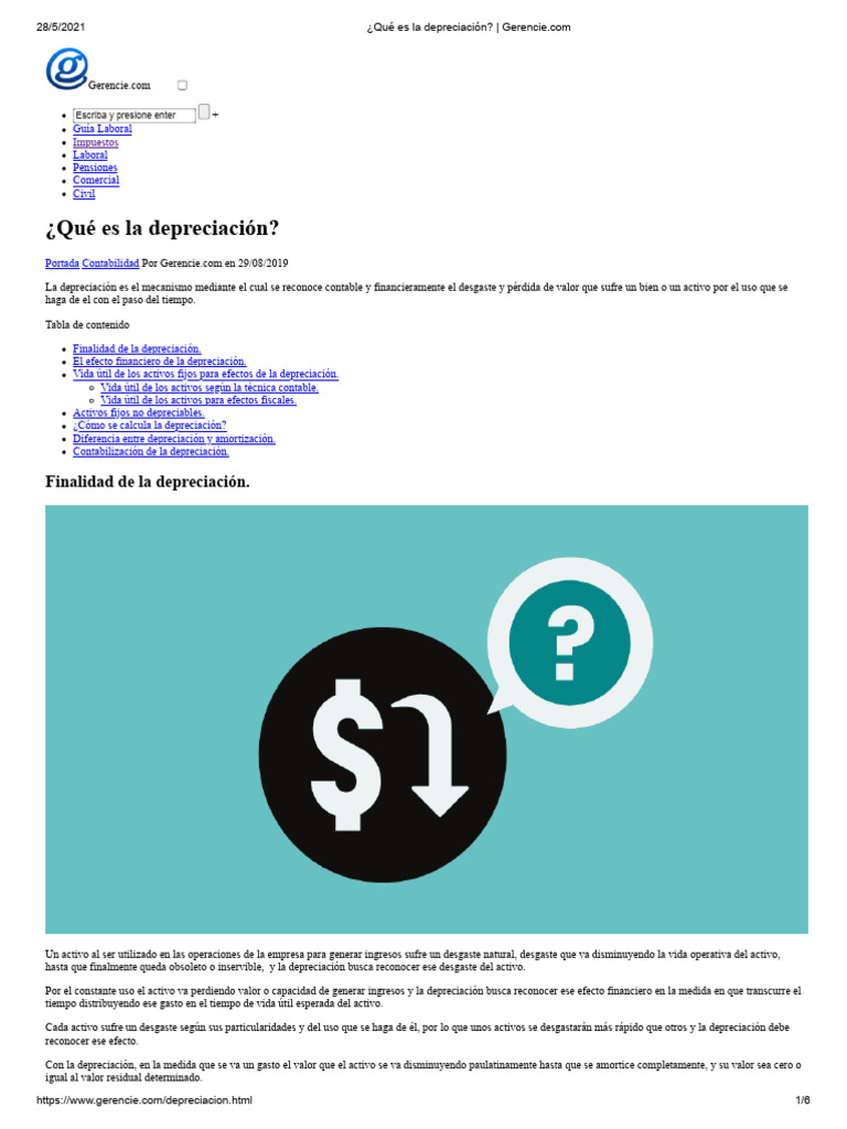 ¿Qué Es La Depreciación | PDF | Depreciación | Contabilidad