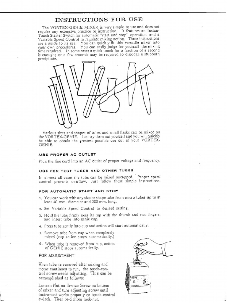 Vortex Genie Mixer PDF