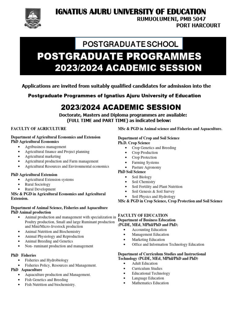 Pg Advert 2023 2024 Pdf