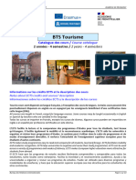 BTS Tourisme Course catalogue