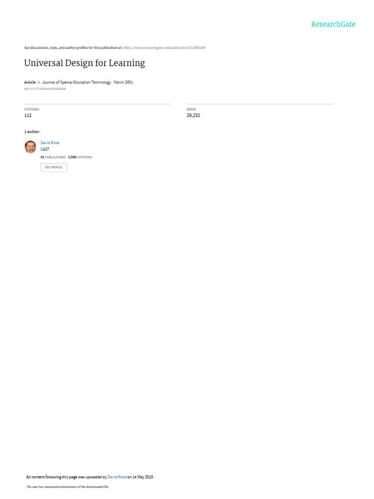 Universal Design for Learning Overview | PDF | Educational Technology ...