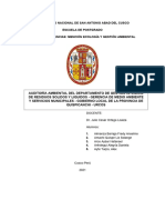 Auditoría Ambiental Del Departamento de Gestión Integral de RR