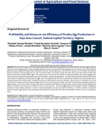 Profitability and Resource Use Efficiency of Poultry Egg Production in Kuje Area Council Federal Capital Territory Nigeria