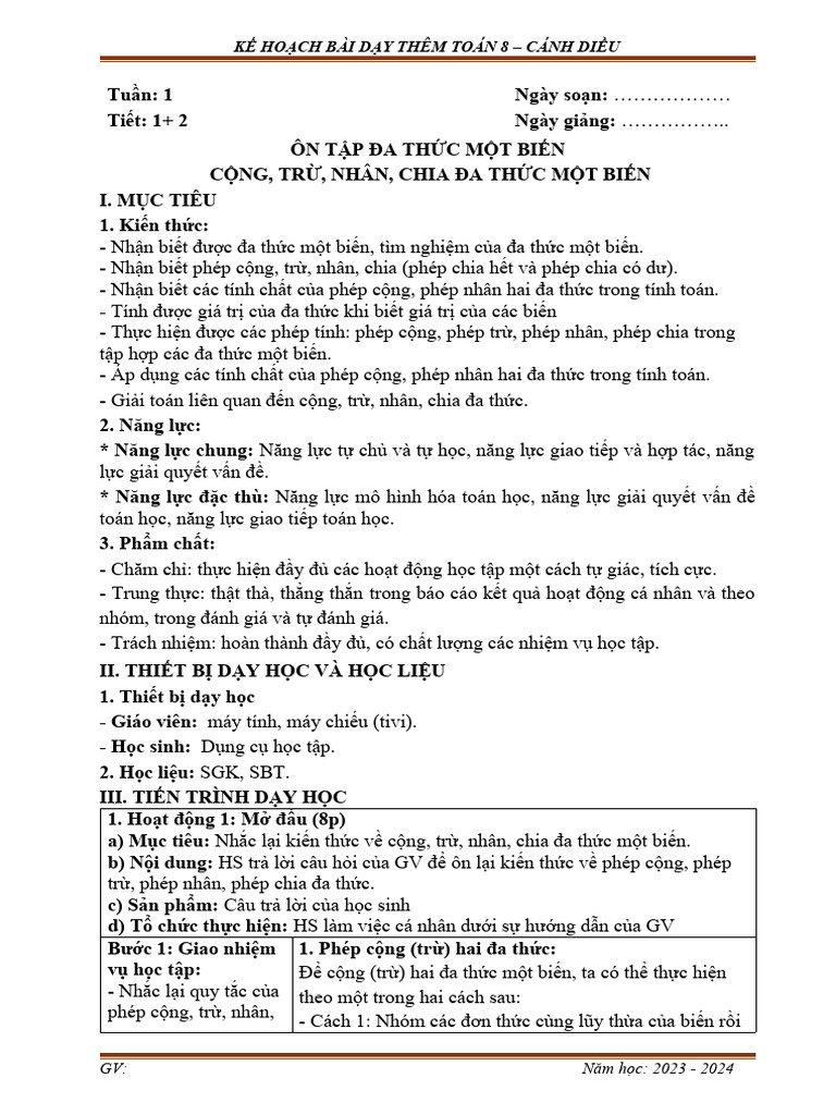 Bu I 1 - CONG - TRU - NHAN - CHIA - DA - THUC | PDF