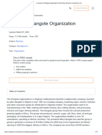 Analysis of Dangote Organization Free Essay Sample On