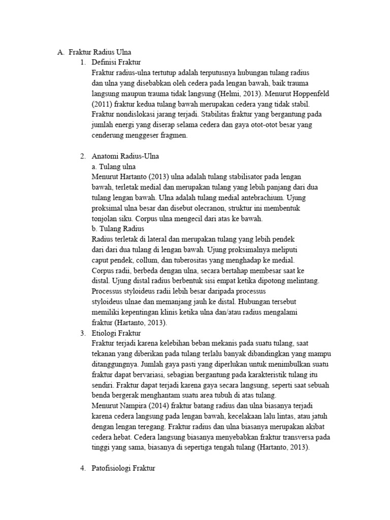Fraktur Radius-Ulna: Definisi dan Penyebab | PDF | Ilmu Sosial