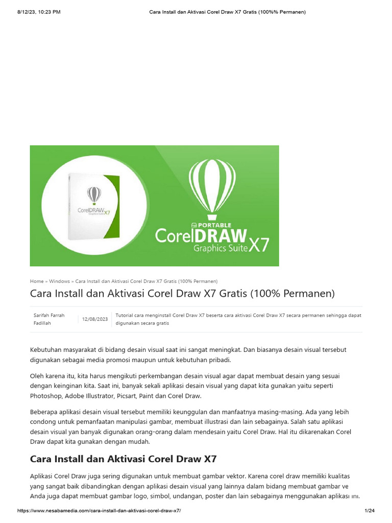 Cara install dan aktivasi corel draw x7 gratis 100 permanen pdf