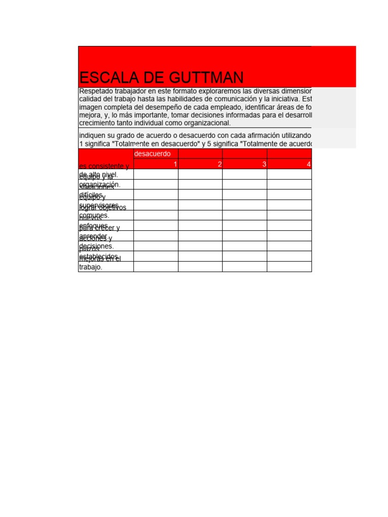 Escala de Guttman para Evaluación Laboral | PDF | Negocios