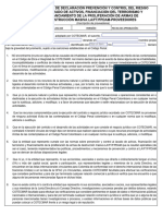 Formato Declaración Laft de Proveedores PDF