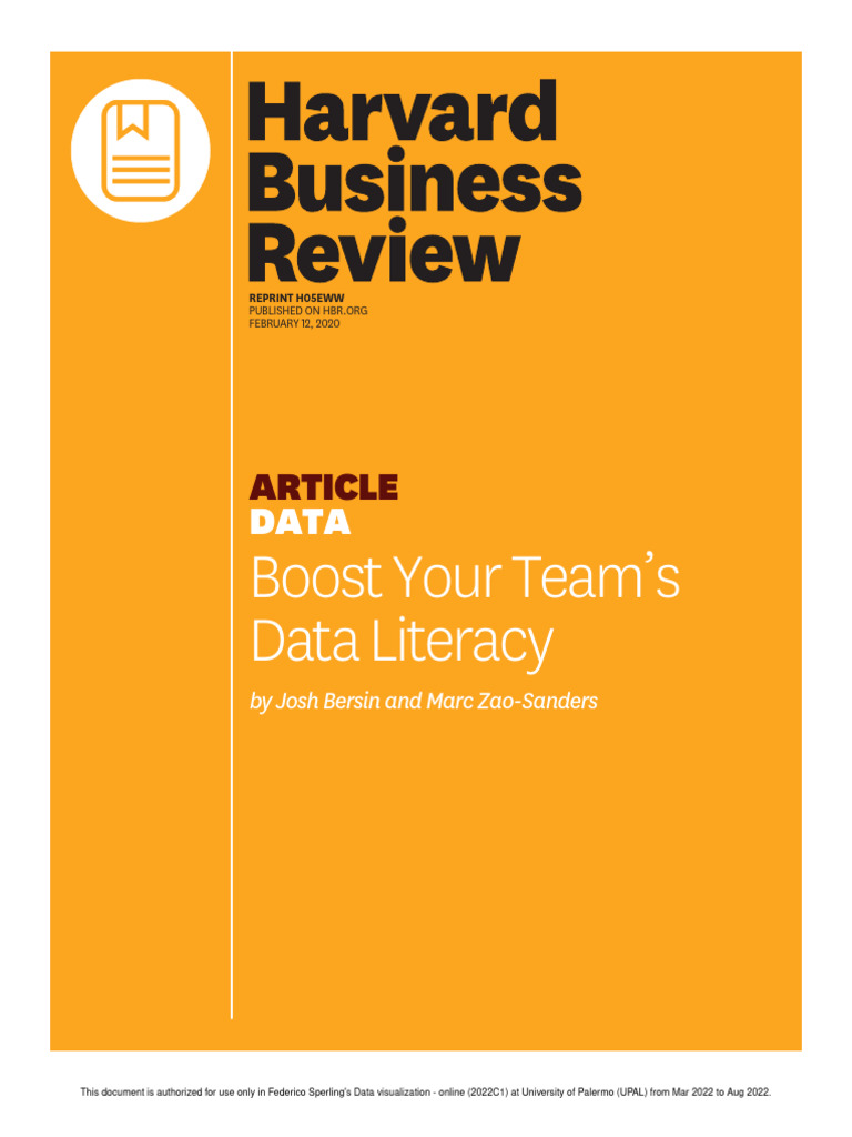 Boost Your Team's Data Literacy | PDF | Analytics | Data