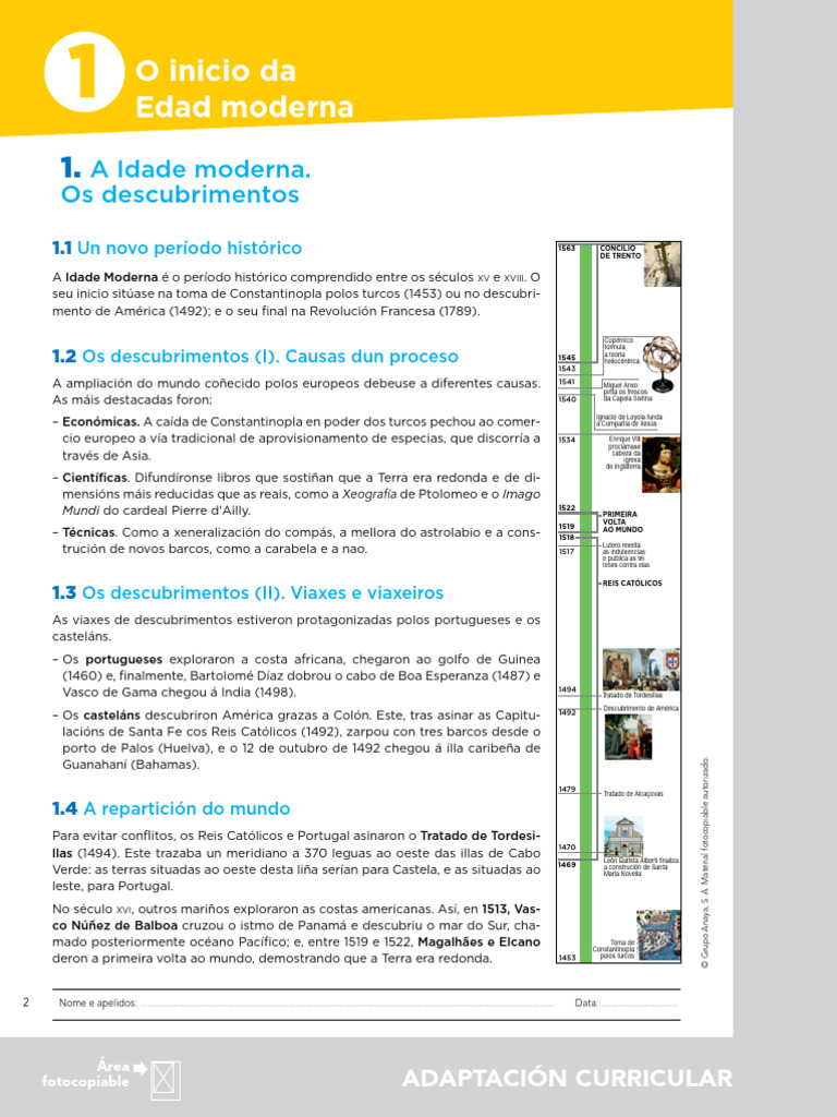 Inicio Idade Moderna (Anaya) | PDF