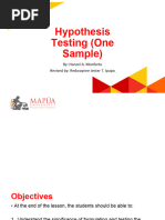 Co5 - Hypothesis Testing (One Sample)