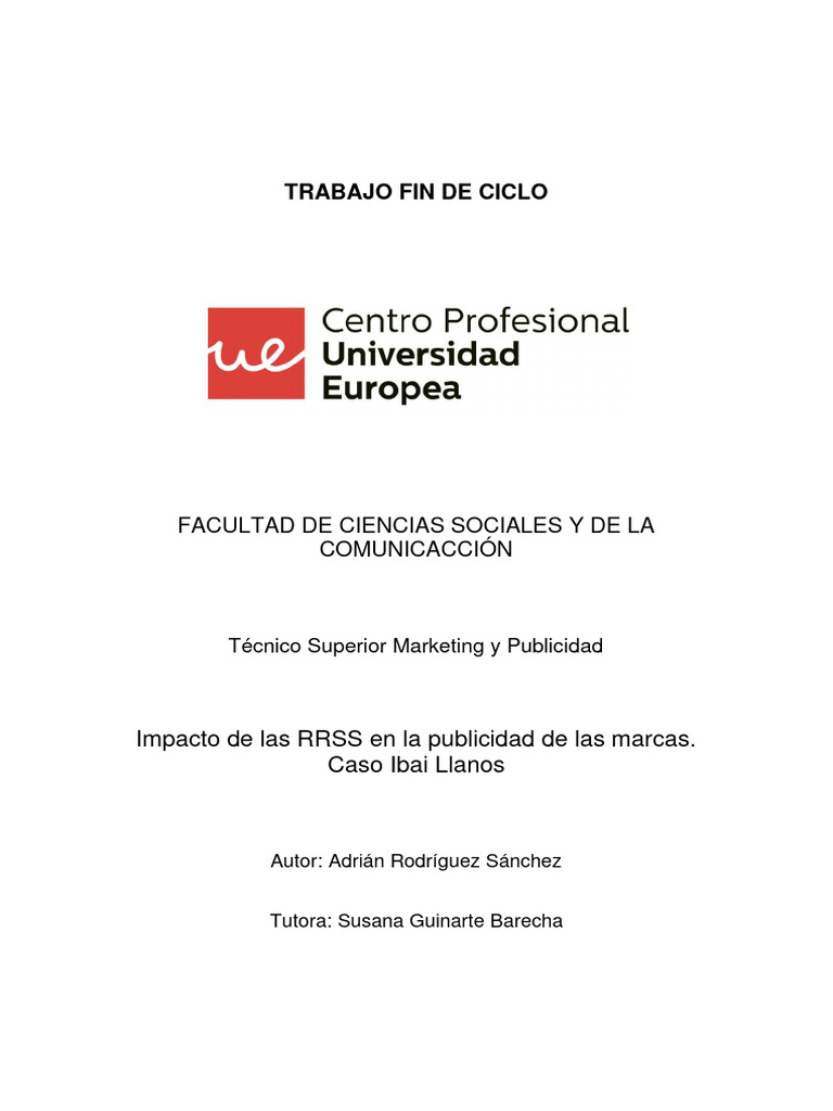 Impacto de Las RRSS en La Publicidad de Las Marcas | PDF | Publicidad ...