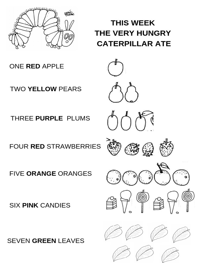 The Very Hungry Caterpillar - Coloring | PDF