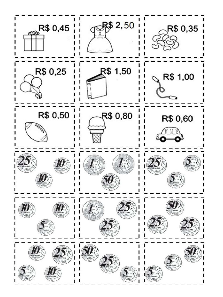 Jogo da memória. Educação Financeira 6 Ano. | PDF