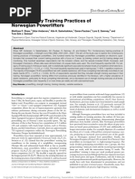 Contemporary Training Practices of Norwegian Powerlifters