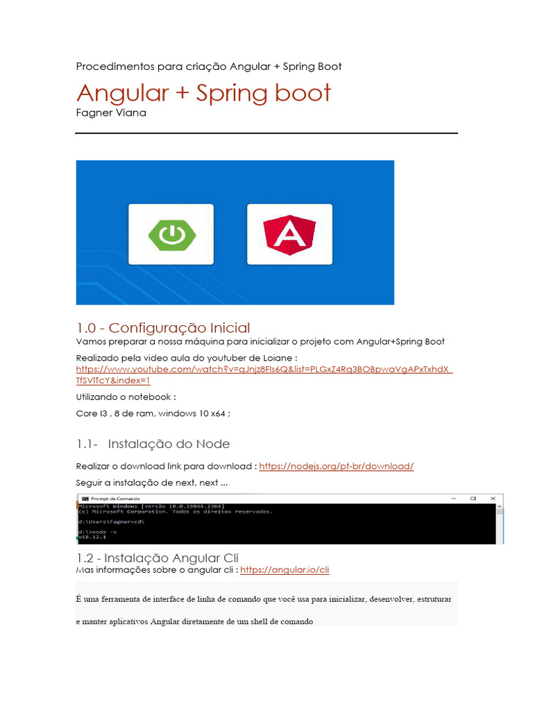 Criando Projeto Angular com Spring Boot | PDF | Interface de linha de ...