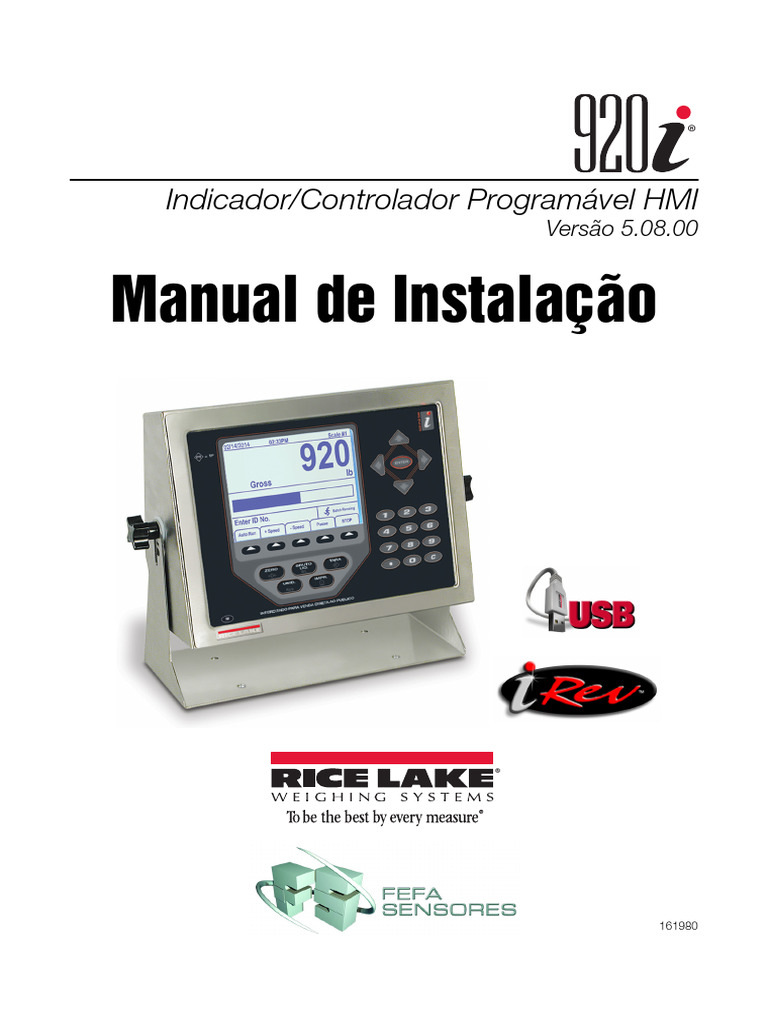 RICE LAKE 920i PDF USB Armazenamento de dados de computador