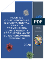 Plan de Contingencias Departamental para La Prevención, Contención y Respuesta Ante El Coronavirus (Covid-19)