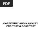 Pre Test and Post Test - Carpentry and Masonry Bsie Ia 3a Btvted Ani 3a 1