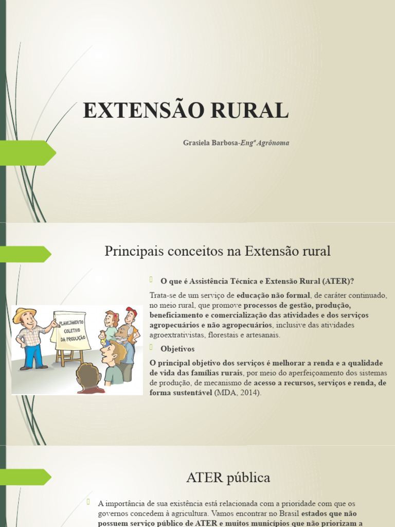 Conceitos de Extensão Rural e ATER | PDF | Agronomia | Agricultura