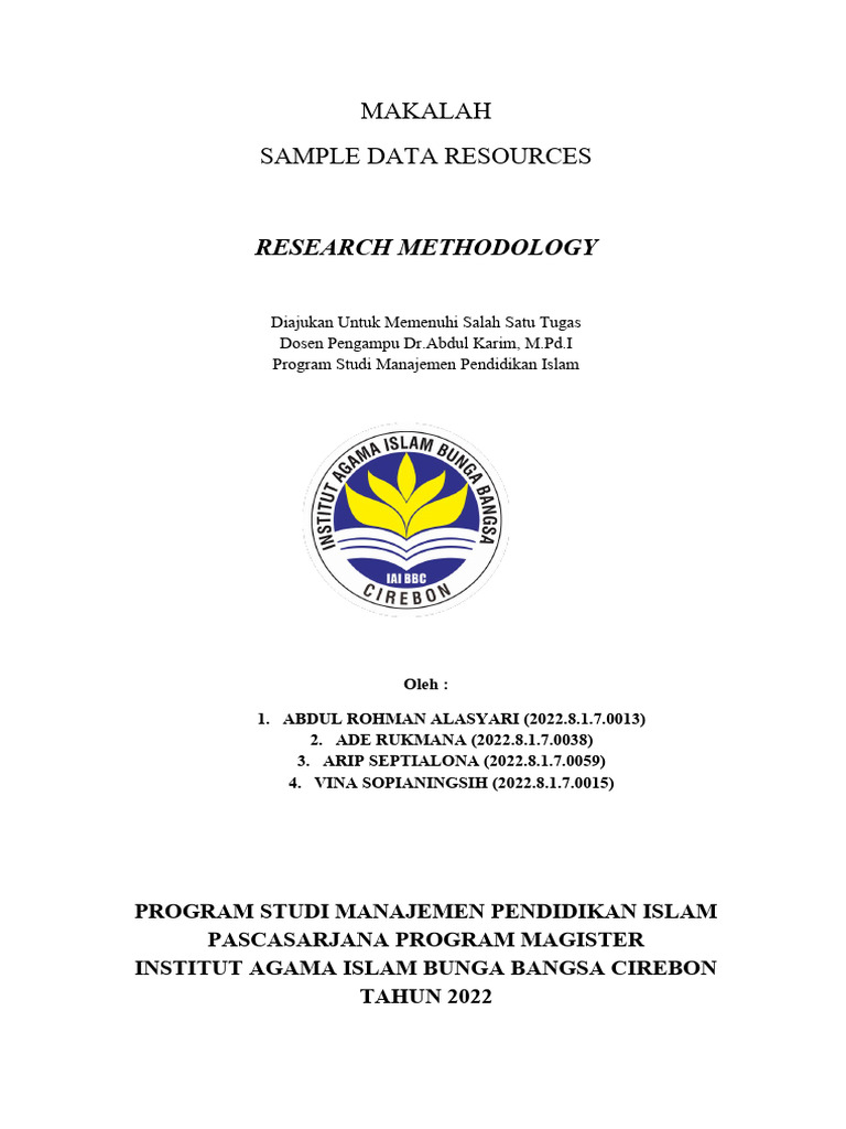 ADE RUKMANA - 2022.8.1.7.0038 - RESEARCH METHODOLOGY - Dr. ABDUL KARIM ...