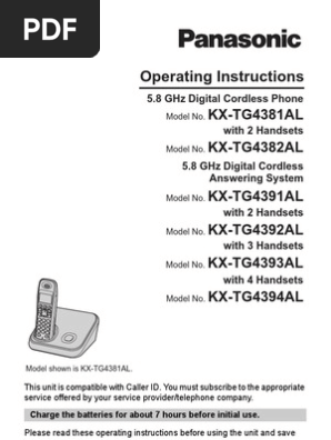 Panasonic cordless phones manuals user guide kx-tgea20