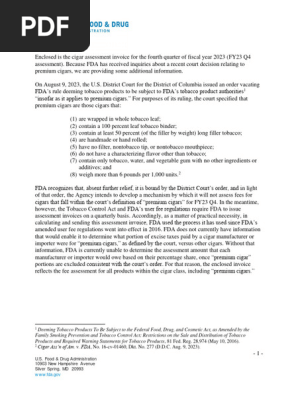 Notification for FY23 Q4 Cigar Invoice