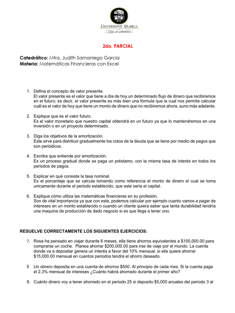 Elementos de Matemáticas Financieras | PDF | Interés | Tasas de interés