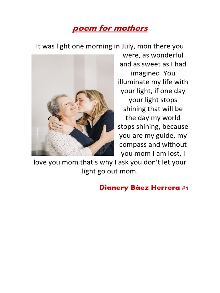 Poem For Mothers | PDF