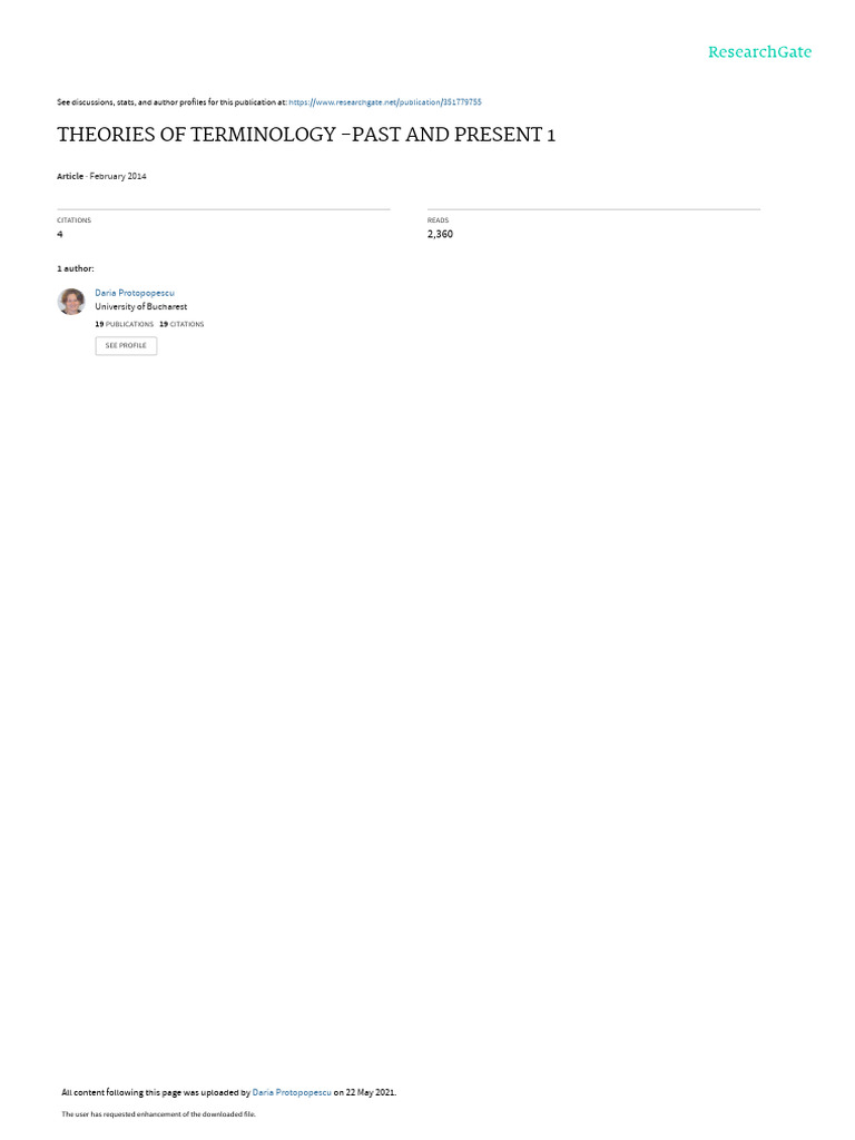 Theories of Terminology PDF Theory Linguistics