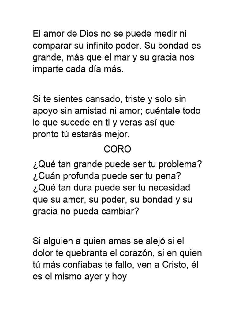 El Amor de Dios No Se Puede Medir Ni Comparar Su Infinito Poder | PDF