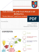 Tax System and Tax Policy of Romania